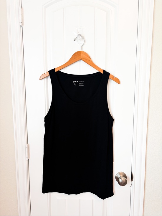Pact Tops - Pact Luxe Essential Scoop Neck Tank Black Size XL